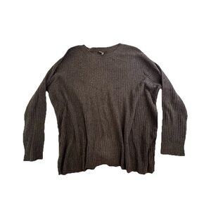 Eileen Fisher Peruvian Organic Cotton Blend Box-Top Charcoal Gray Size Small